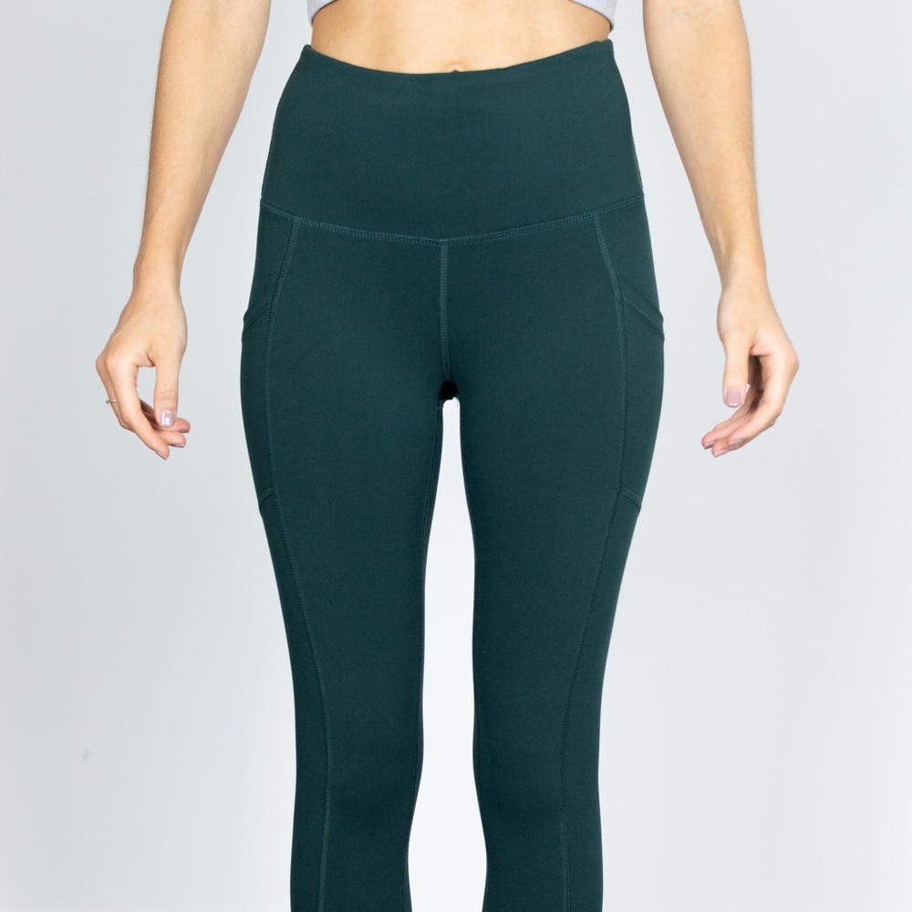XS Yogalicious Lux high waisted leggings- dark green